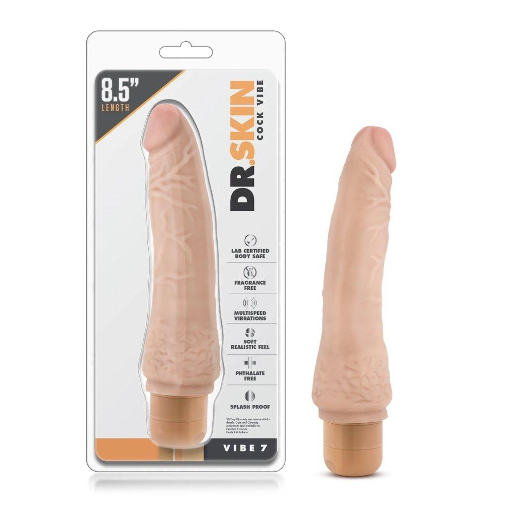 Dr Skin Cock Vibe 7 8.5in Vibrating Cock Beige - Naughty by Nature Adult Store