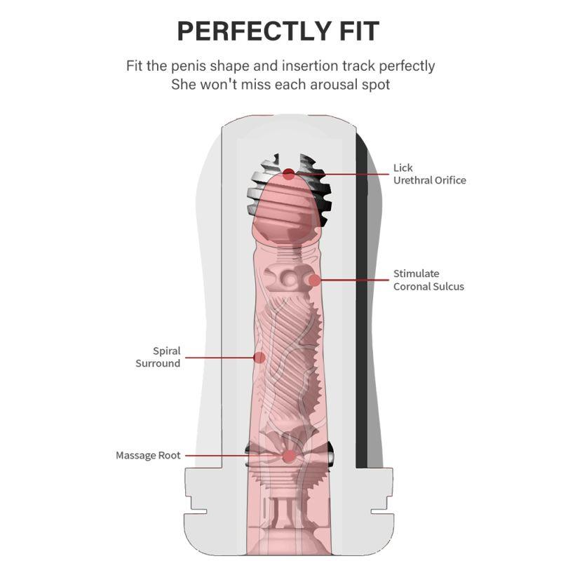 Drywell Hurricane Male Masturbator – Spiral Silicone Sleeve, Black - Adult Toys