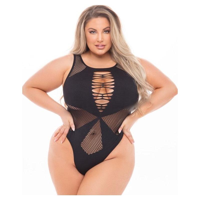 Duchess High Neck Bodysuit Black - Lingerie