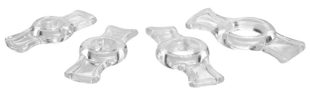 Endurance Clear 4 Ring Penis Set - Adult Toys