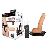 Erection Assistant 2 Vibrating Hollow Strap-On - Flesh 21.5 cm Vibrating Hollow Strap-On - Naughty by Nature Adult Store