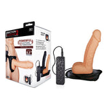 Erection Assistant 2 Vibrating Hollow Strap-On - Flesh 21.5 cm Vibrating Hollow Strap-On - Naughty by Nature Adult Store