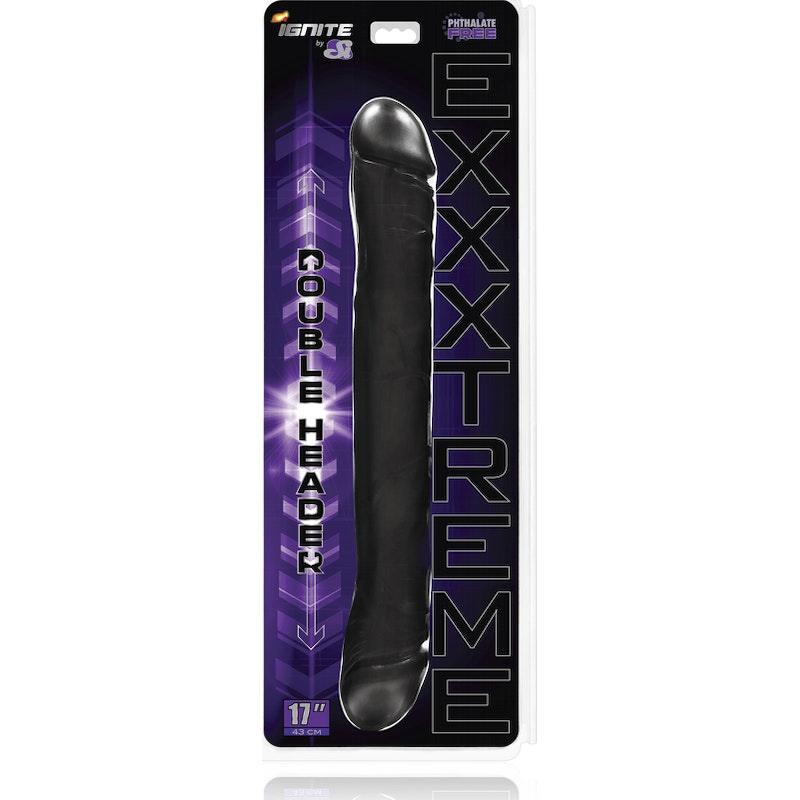 Exxtreme Double Dong 17in Black - Adult Toys