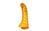 FAAK Hunchback Penis Shaped Silicone Dildo - Gold (24cm x 7.2cm) - Adult Toys