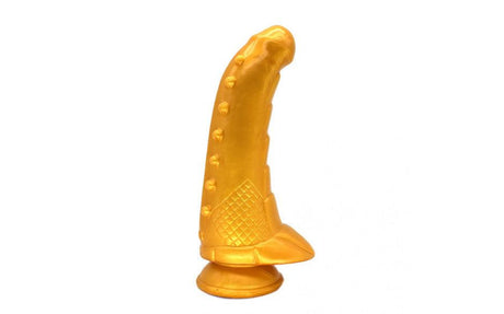 FAAK Hunchback Penis Shaped Silicone Dildo - Gold (24cm x 7.2cm) - Adult Toys