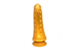 FAAK Hunchback Penis Shaped Silicone Dildo - Gold (24cm x 7.2cm) - Adult Toys