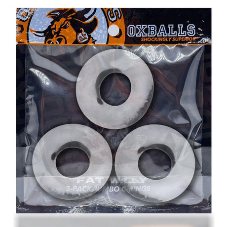 Fat Willy 3 Pc Jumbo Cockrings Clear - Adult Toys