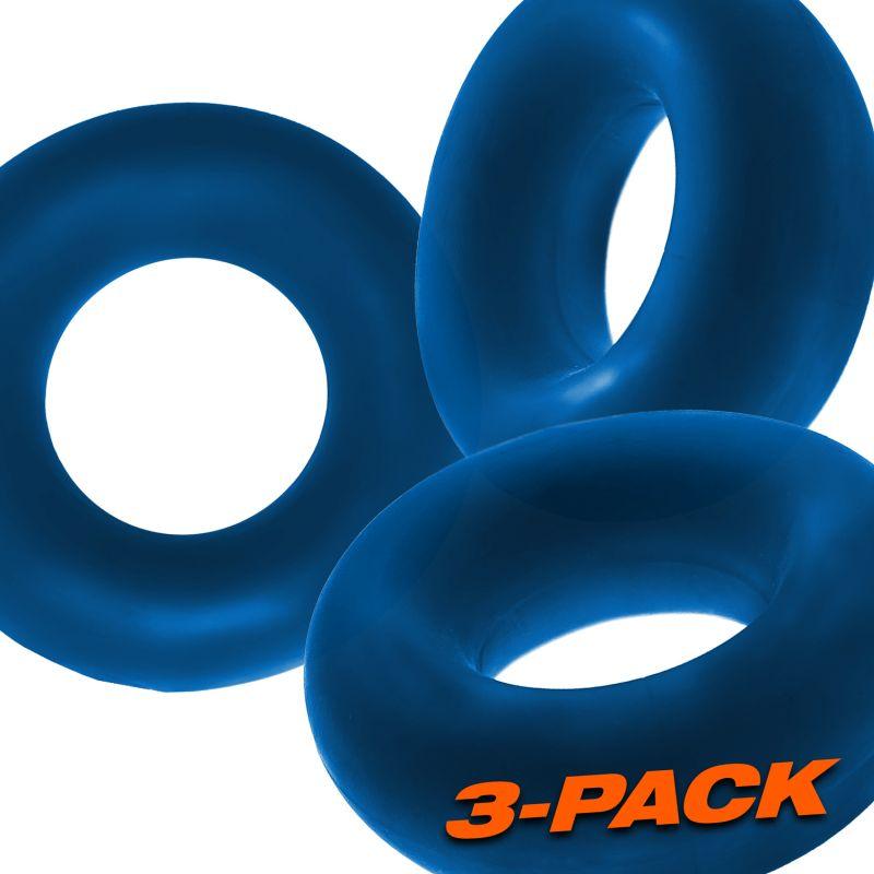 Fat Willy 3 Pc Jumbo Cockrings Space Blue - Adult Toys