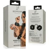 Faux Leather Handcuffs Black - Adult Toys
