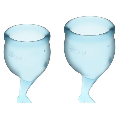 Feel Secure Menstrual Cup Light Blue 2pcs - Naughty by Nature Adult Store