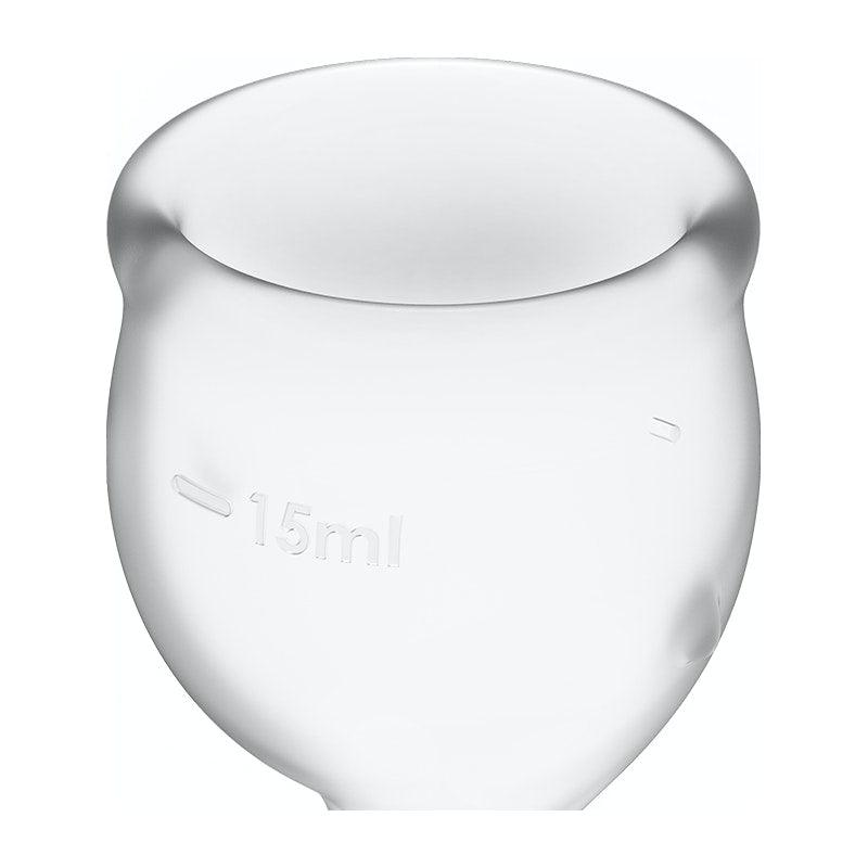 Feel Secure Menstrual Cup Transparent 2pcs - Adult Toys