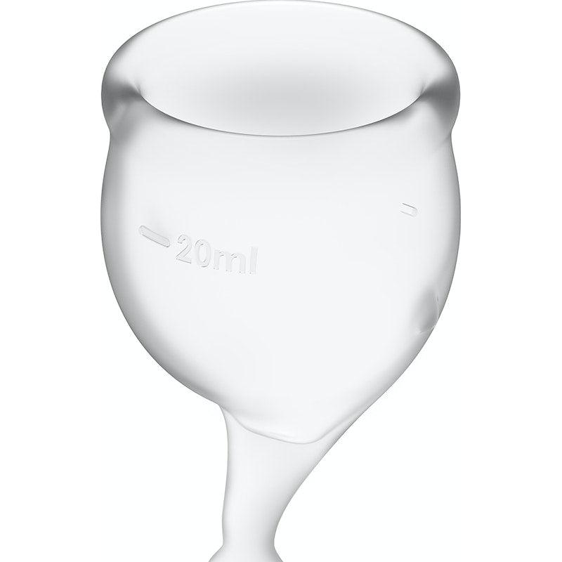 Feel Secure Menstrual Cup Transparent 2pcs - Adult Toys