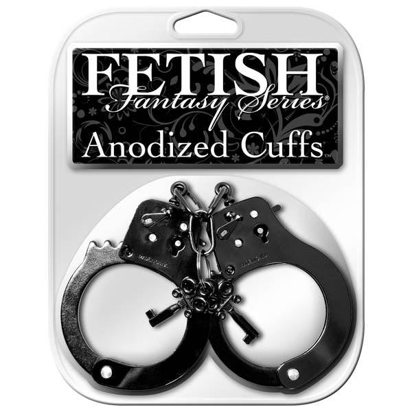 Fetish Fantasy Series Anodized Cuffs - Black Metal Restraints - Naughty by Nature Adult Store