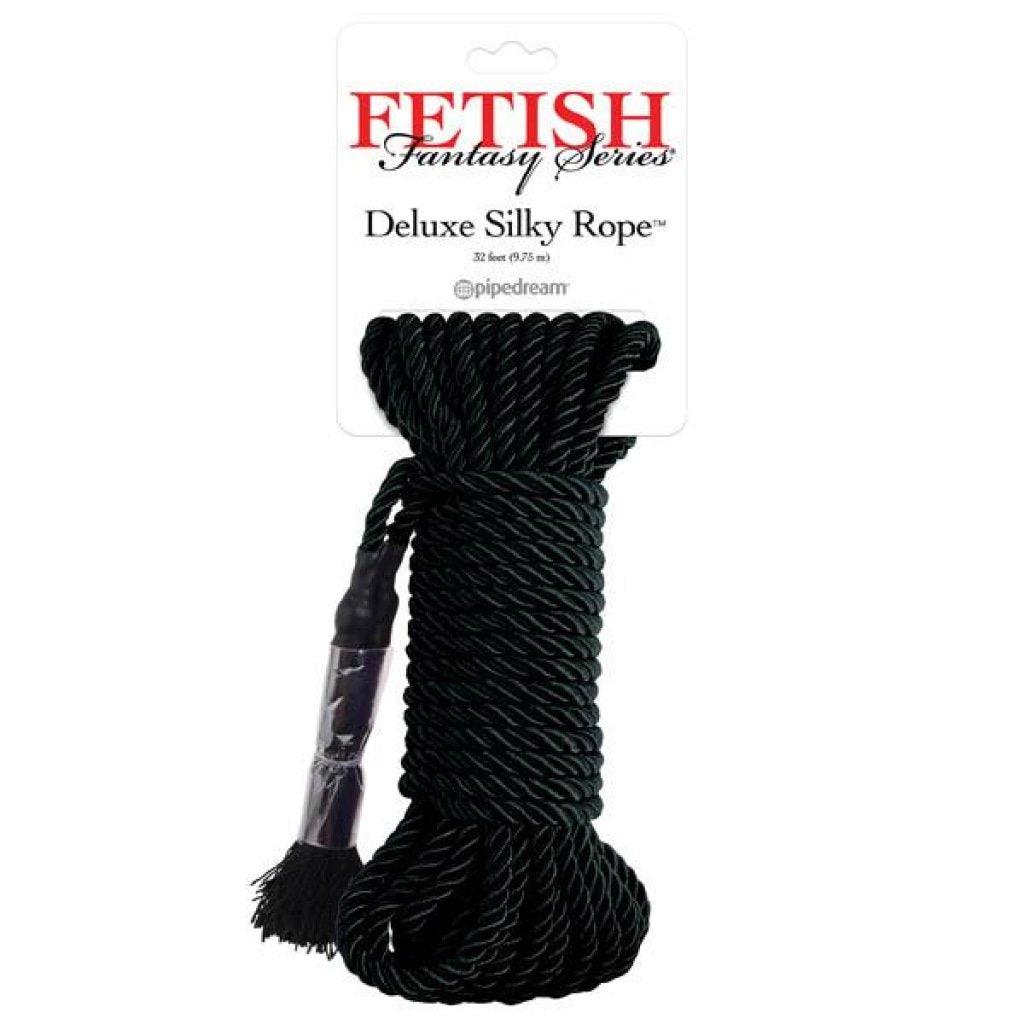 Fetish Fantasy Series Deluxe Silky Rope - Black Bondage Rope - 9.75 m Length - Naughty by Nature Adult Store