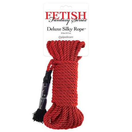 Fetish Fantasy Series Deluxe Silky Rope - Red Bondage Rope - 9.75 m Length - Naughty by Nature Adult Store