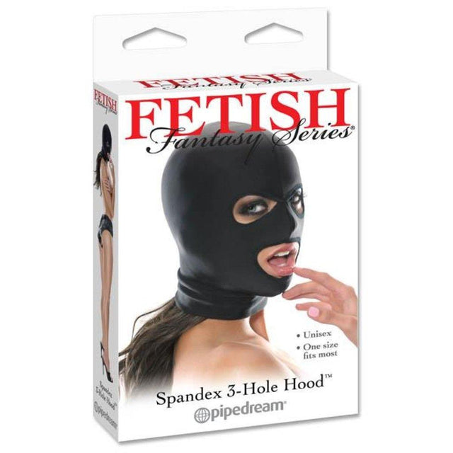 Fetish Fantasy Series Spandex 3-hole Hood - Black Hood - Naughty by Nature Adult Store