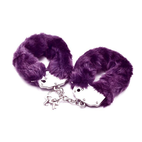 Fetish Pleasure Fluffy Hand Cuffs Purple - Naughty by Nature Adult Store