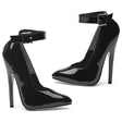 Fetish Pump w Ankle Strap Black 6in - Lingerie