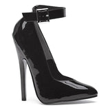 Fetish Pump w Ankle Strap Black 6in - Lingerie