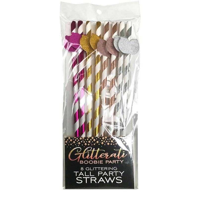 Glitterati - Boobie Tall Party Straws - Set of 8 - Novelties