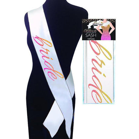 Glitterati - Bride Sash - Hens Party Novelty Sash - Novelties