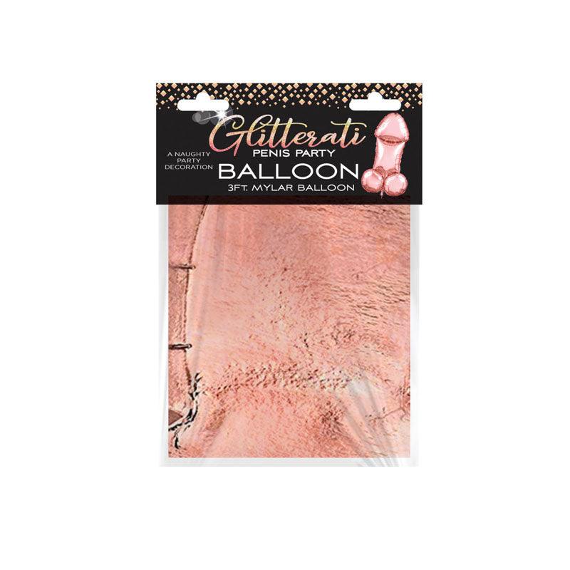 Glitterati - Penis Party Balloon 90cm Mylar - Rose Gold 90 cm Novelty Balloon - Naughty by Nature Adult Store