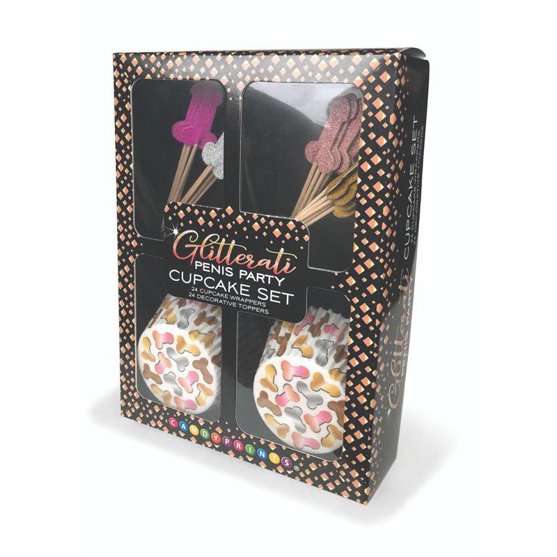 Glitterati - Penis Party Cupcake Set - Party Cupcake Set - Set of 24 - Naughty by Nature Adult Store