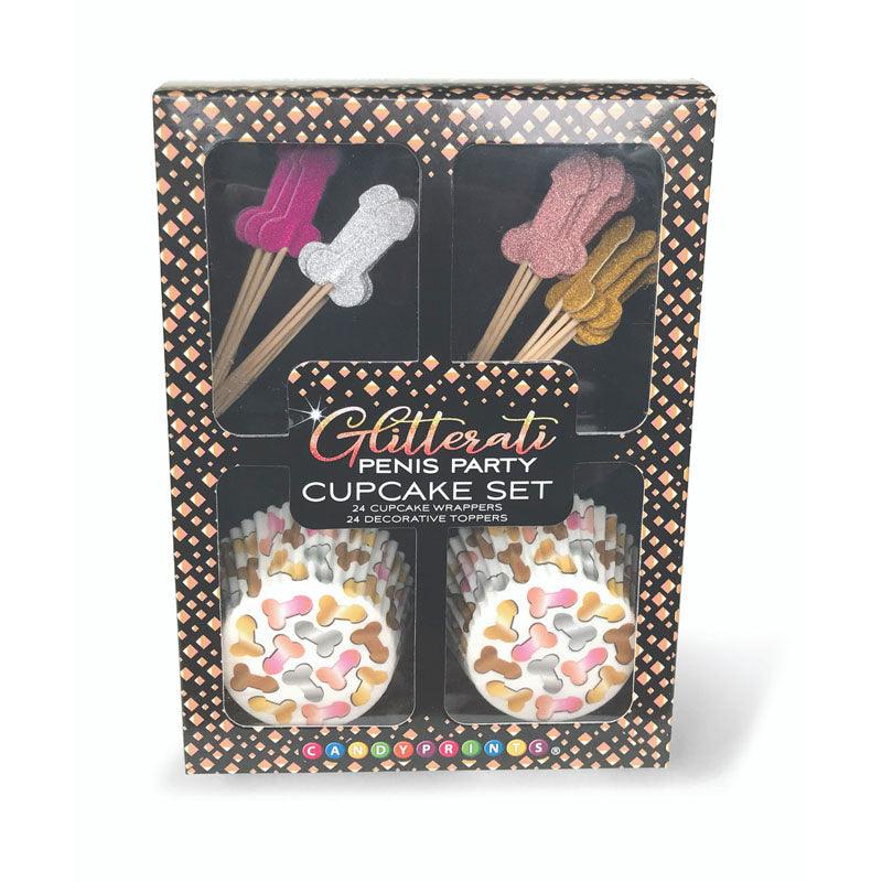 Glitterati - Penis Party Cupcake Set - Party Cupcake Set - Set of 24 - Naughty by Nature Adult Store