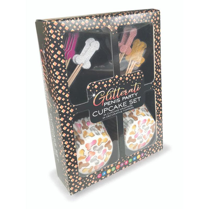 Glitterati - Penis Party Cupcake Set - Party Cupcake Set - Set of 24 - Novelties
