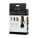Glossy Michelle Wetlook Lingerie Dress with Studs - Black Mini Dress - Lingerie