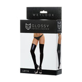 Glossy Wetlook Stockings Lotis - Lingerie