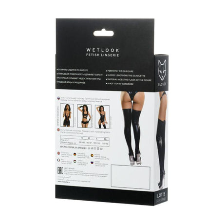 Glossy Wetlook Stockings Lotis - Lingerie