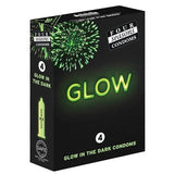 Glow N' Dark Condoms - Glow In The Dark Lubricated Condoms - 4 Pack - Naughty by Nature Adult Store