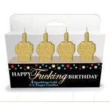 Happy Fucking Birthday FU Candle Set - Novelty Party Candles - Set of 4 - Naughty by Nature Adult Store