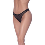 High Waist Micro Star Thong Black - Lingerie