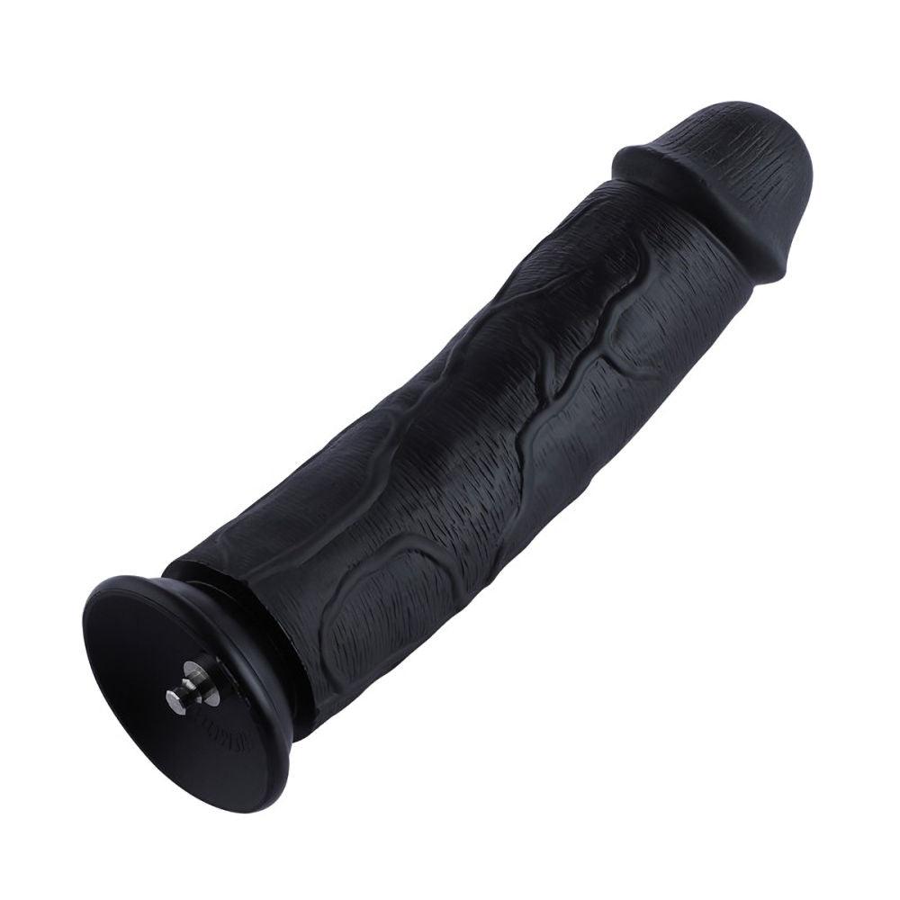 HiSmith - 11" Silicone Black Curved Dildo (KlicLok) - 