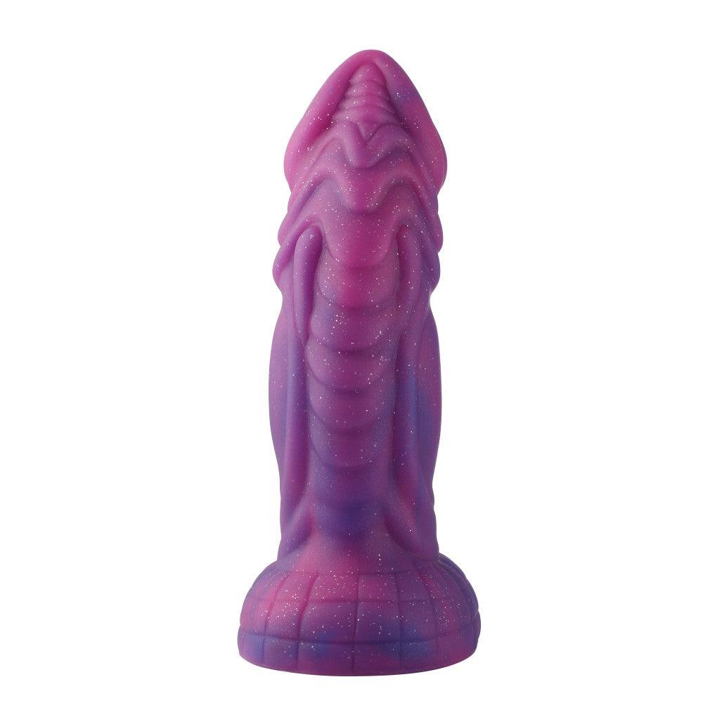 HiSmith 8" Silicone Vibrating Pink And Purple (KlicLok) - 