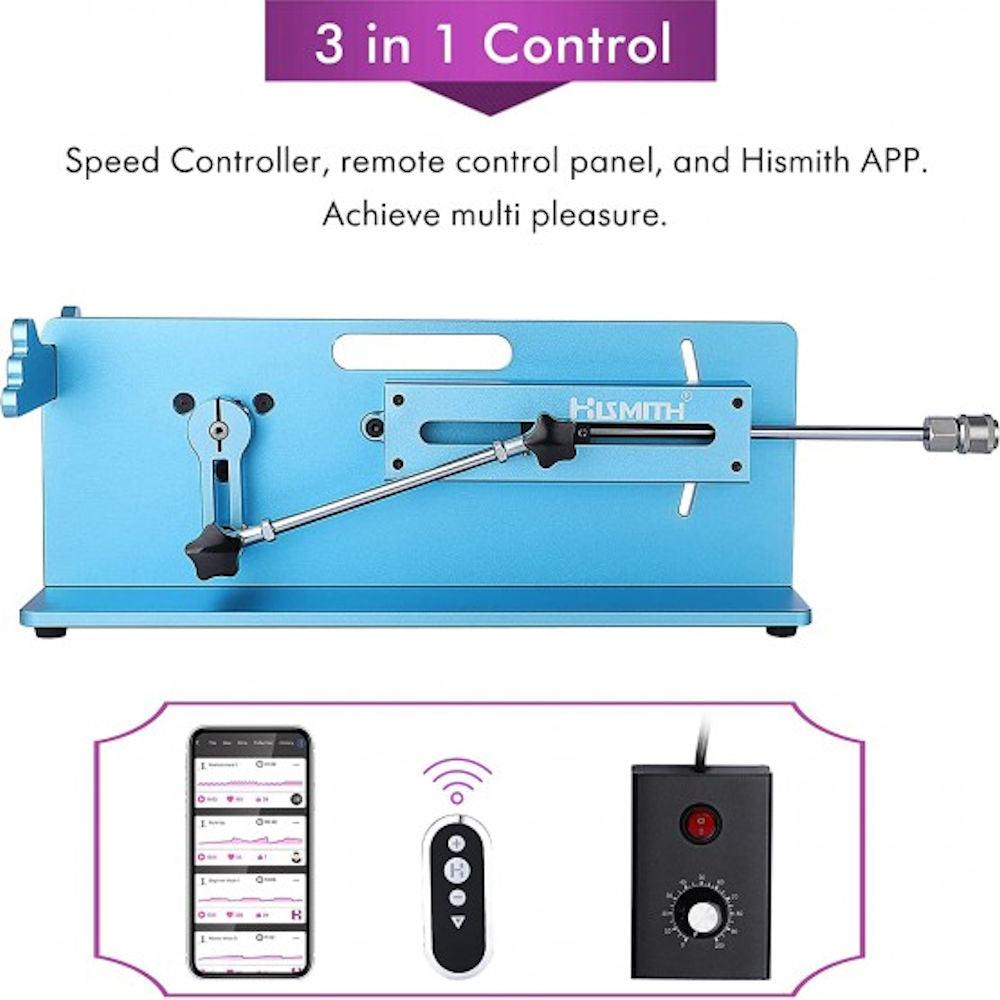 Hismith Tabletop 2.0 Pro Blue APP, Remote, Wire 3 In 1 Control Premium Sex Machine - Naughty by Nature Adult Store