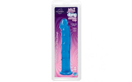 Jelly Jewels 8 Inch Realistic Suction Cup Dildo – Sapphire Blue - Adult Toys