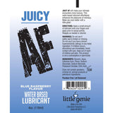 Juicy AF - Blue Raspberry - Blue Raspberry Flavoured Water Based Lubricant - 120 ml Tube - Naughty by Nature Adult Store