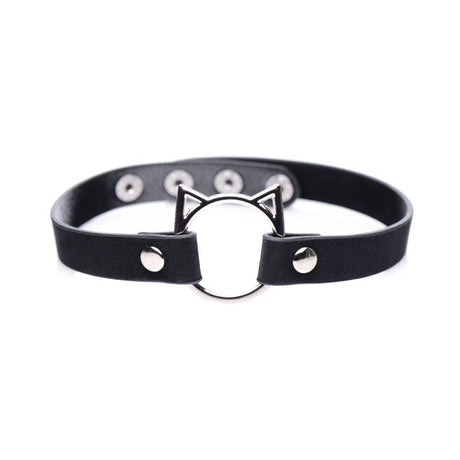 Kinky Kitty Ring Slim Choker Black - Naughty by Nature Adult Store