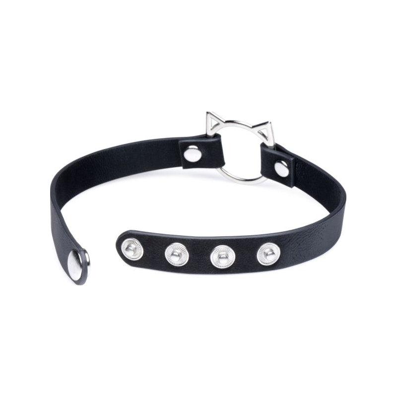 Kinky Kitty Ring Slim Choker Black - Naughty by Nature Adult Store