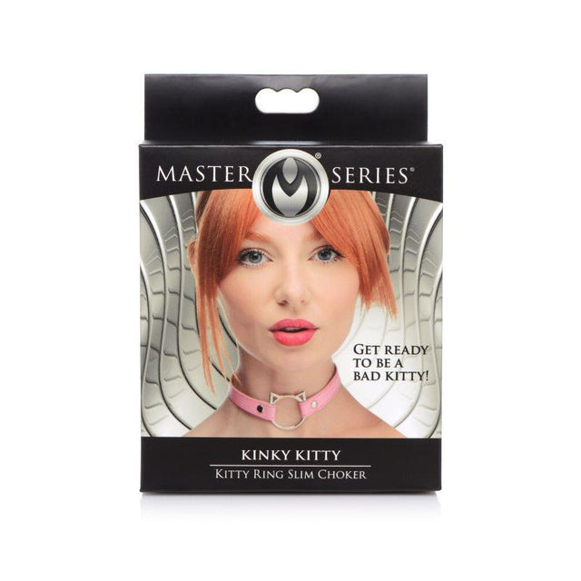 Kinky Kitty Ring Slim Choker Pink - Adult Toys