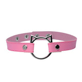 Kinky Kitty Ring Slim Choker Pink - Adult Toys