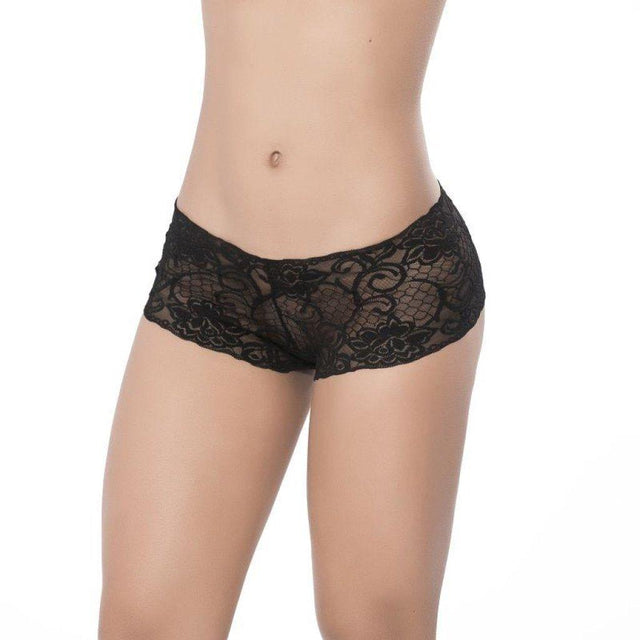 Lace Boyshort Black - Lingerie