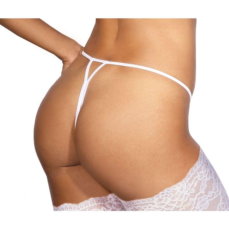 Lace Open Front G - String White - Lingerie
