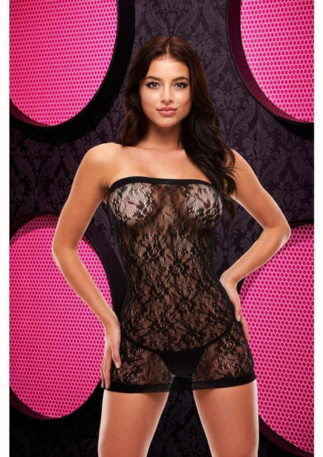 Lapdance Cleo Lace Mini Dress – Sexy Black Lingerie and Body Wear - Lingerie