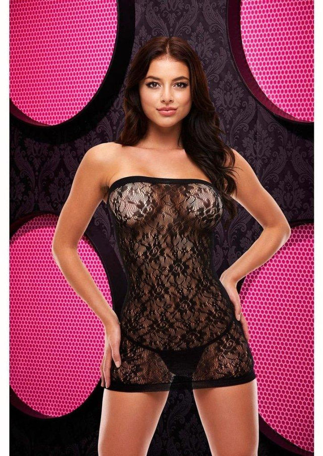 Lapdance Cleo Lace Mini Dress – Sexy Black Lingerie and Body Wear - Lingerie