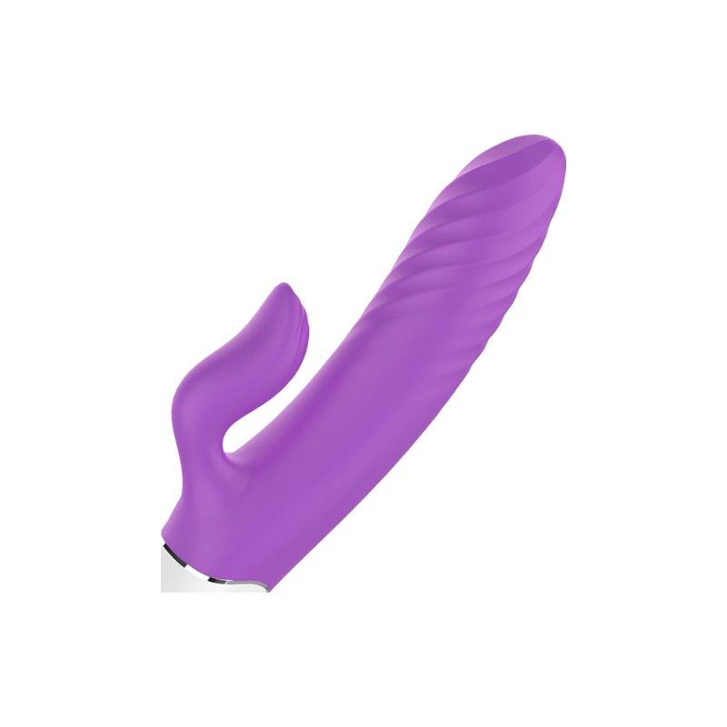 Lighter Thrusting Rabbit Vibrator Purple - Adult Toys