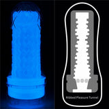 Lovetoy Lumino Play Ribbed Masturbator – Glow in the Dark TPE Stroker - Adult Toys